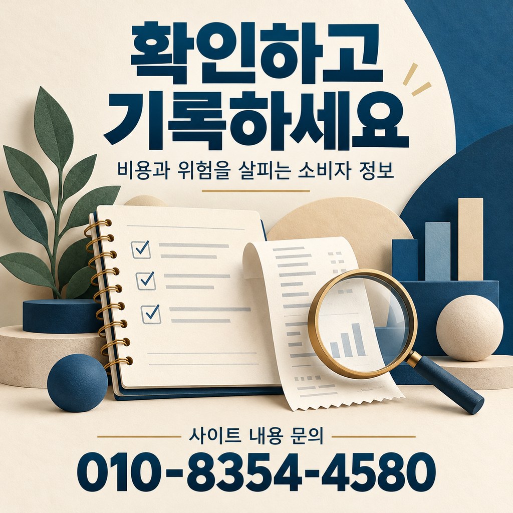 카드깡 수수료 소비자 정보 · 확인과 기록 · 내용 문의 010-8354-4580